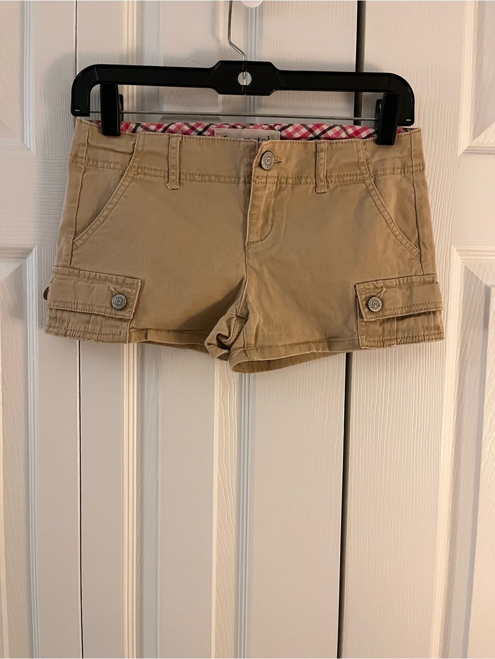 Aeropostale Tan Cargo Short Shorts with Button Flap Pockets